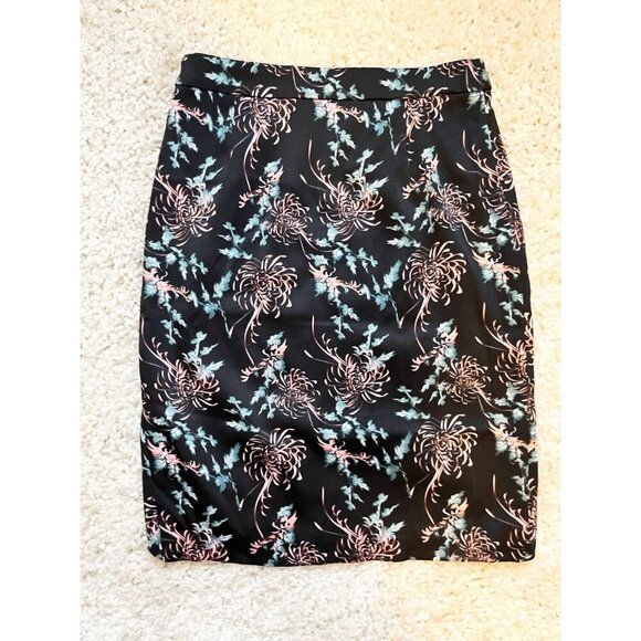 Mark Small Cross Front Black Floral Print Wrap Skirt - Picture 3 of 3